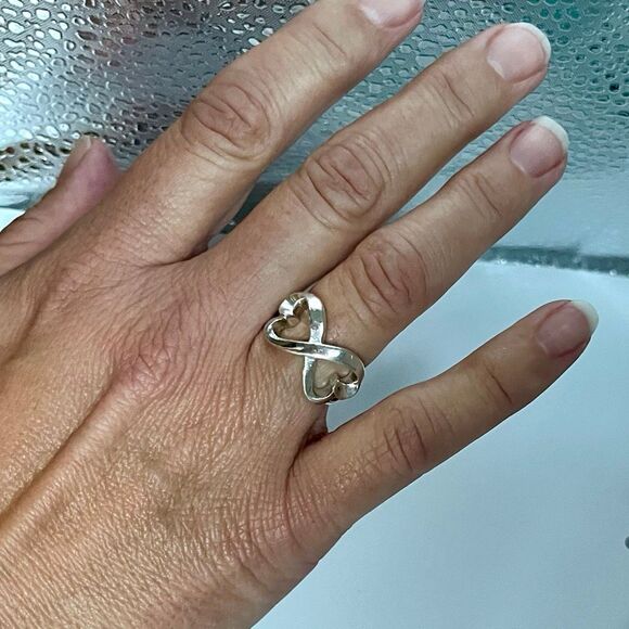 Tiffany & Co. Double Loving Heart Ring Paloma Picasso -529 Silver - Sz 6 - Picture 14 of 16